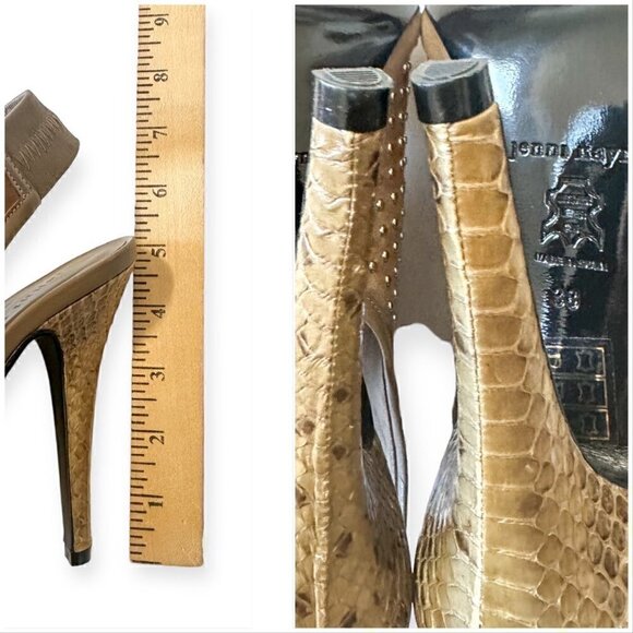 Jenni Kayne Gauntlet Studded Suede Slingback Sandals, Taupe, Size 38EU, New in B - Picture 12 of 15